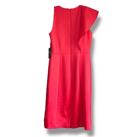 Vince Camuto one sleeve large ruffle red dress NEW - Picture 4 of 9